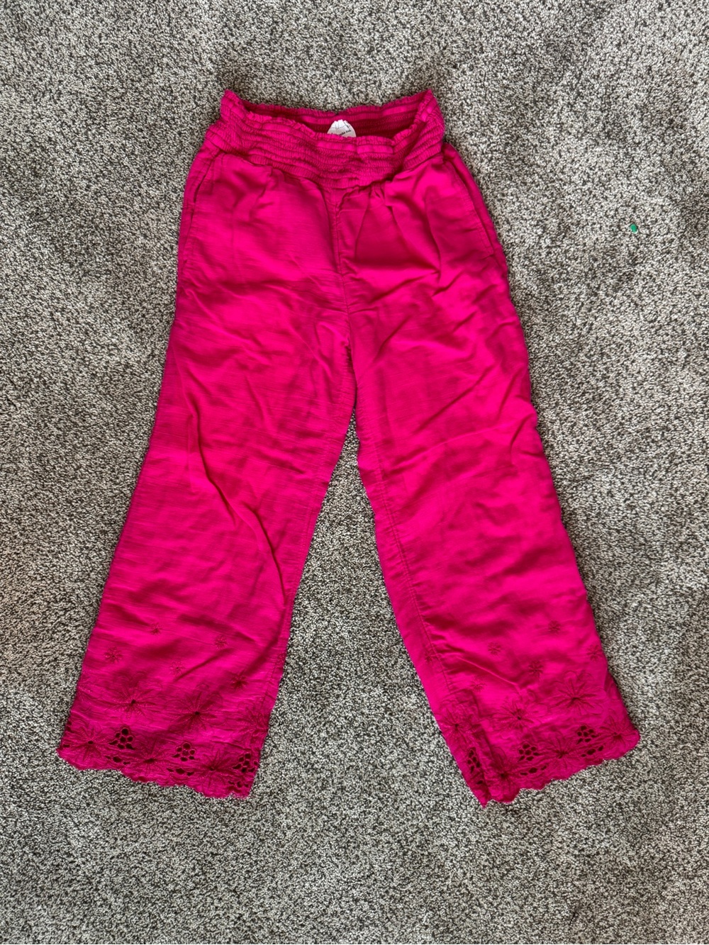 abercrombie kids Pink Embroidered Hem Casual Pants
